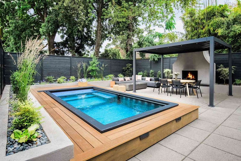 backyard ideas with swim spa